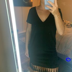 Black boutique tassel dress